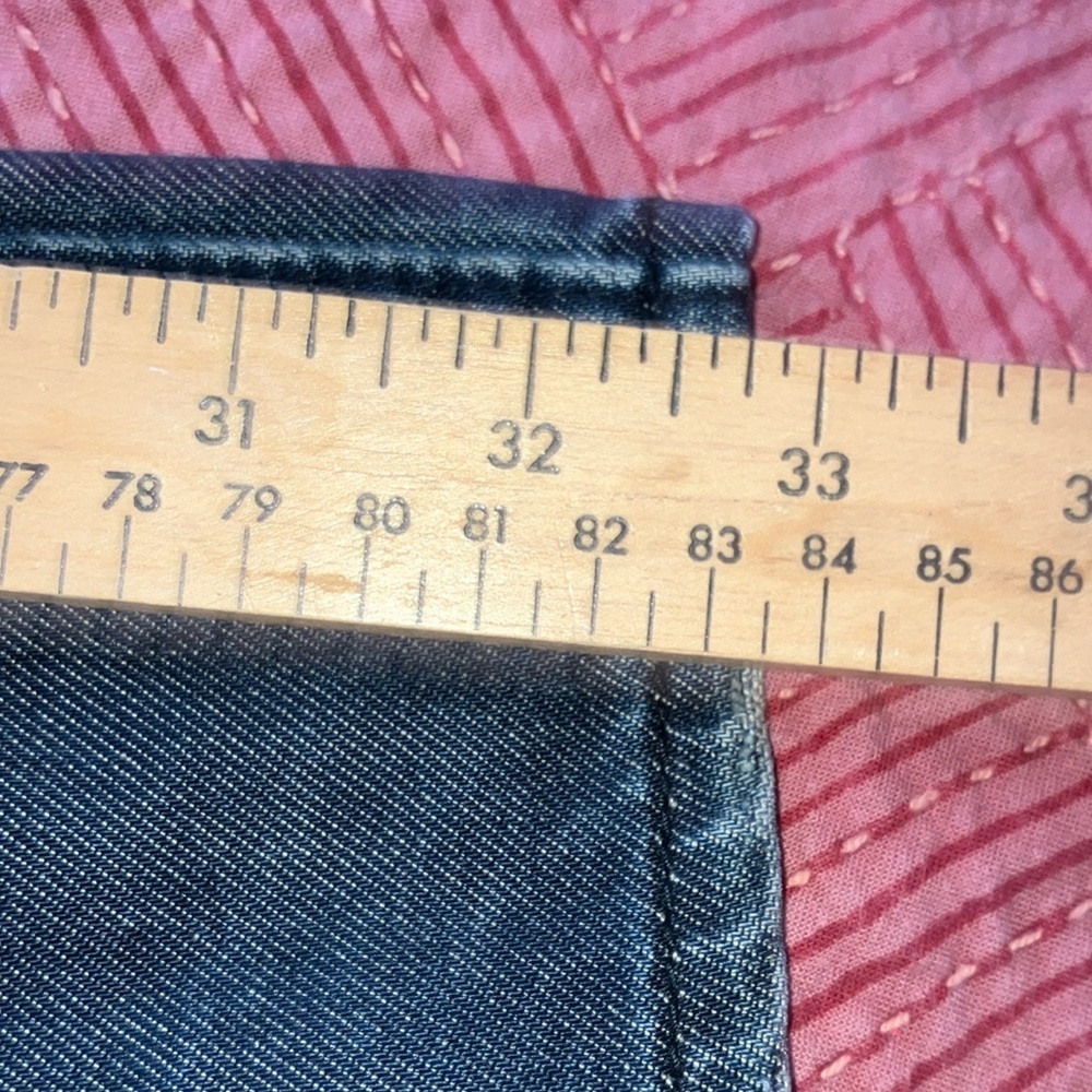 William Rast dark Blue Straight Leg Jeans with Distressed Finish - Picture 14 of 16